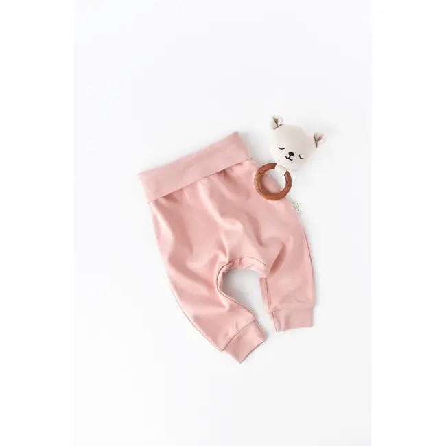Pantaloni Bebe Unisex din bumbac organic Roz pudra (Marime: 6-9 luni) JEMBC-CSY5619-12