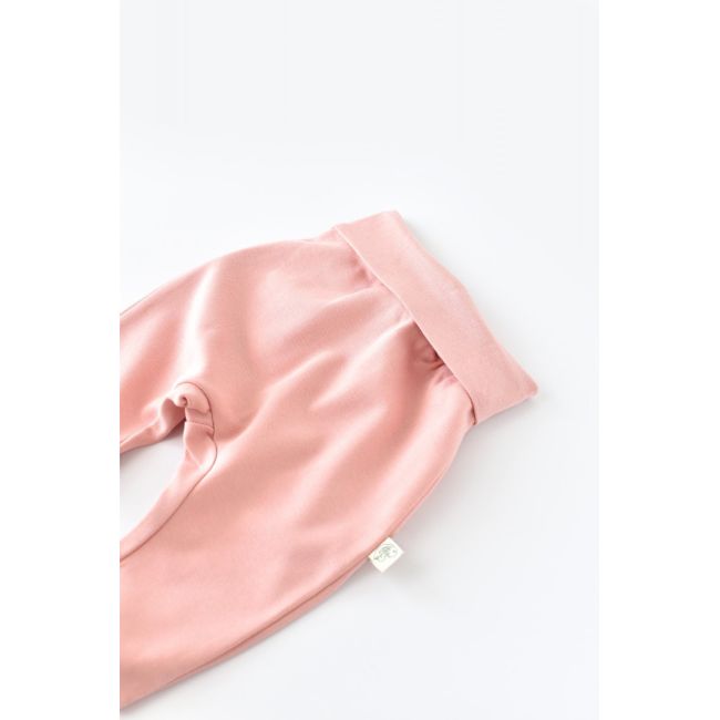 Pantaloni Bebe Unisex din bumbac organic Roz pudra (Marime: 9-12 luni) JEMBC-CSY5619-18