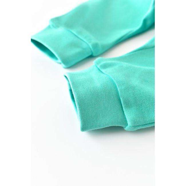 Pantaloni Bebe Unisex din bumbac organic Turcoaz (Marime: 6-9 luni) JEMBC-CSY5625-12