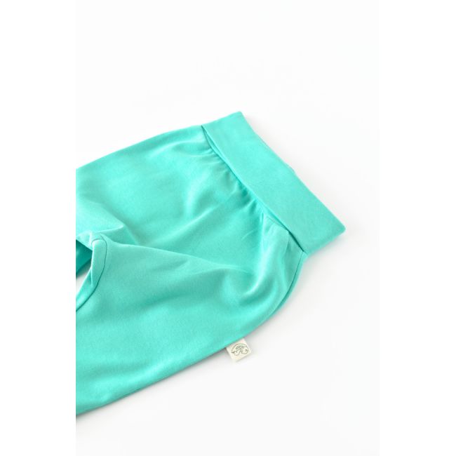Pantaloni Bebe Unisex din bumbac organic Turcoaz (Marime: 6-9 luni) JEMBC-CSY5625-12