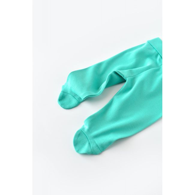 Pantaloni cu Botosei - Bumbac organic Turcoaz (Marime: 0-3 Luni) JEMBC-CSY5614-0