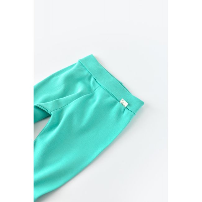 Pantaloni cu Botosei - Bumbac organic Turcoaz (Marime: 0-3 Luni) JEMBC-CSY5614-0