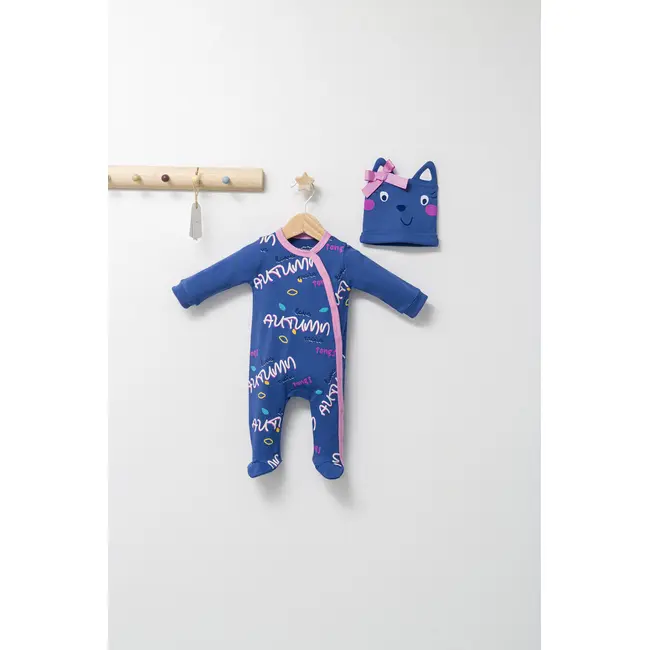 Salopeta cu caciulita pentru bebelusi Colorful autum, Tongs baby (Culoare: Gri, Marime: 3-6 Luni) JEMtgs_4431_5