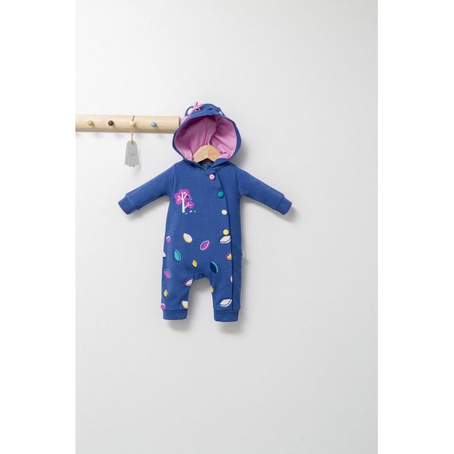 Salopeta cu gluga pentru bebelusi Colorful autum, Tongs baby (Culoare: Gri, Marime: 6-9 luni) JEMtgs_4430_6