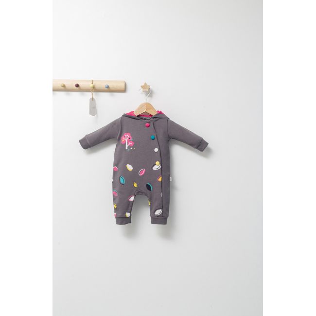 Salopeta cu gluga pentru bebelusi Colorful autum, Tongs baby (Culoare: Gri, Marime: 6-9 luni) JEMtgs_4430_6