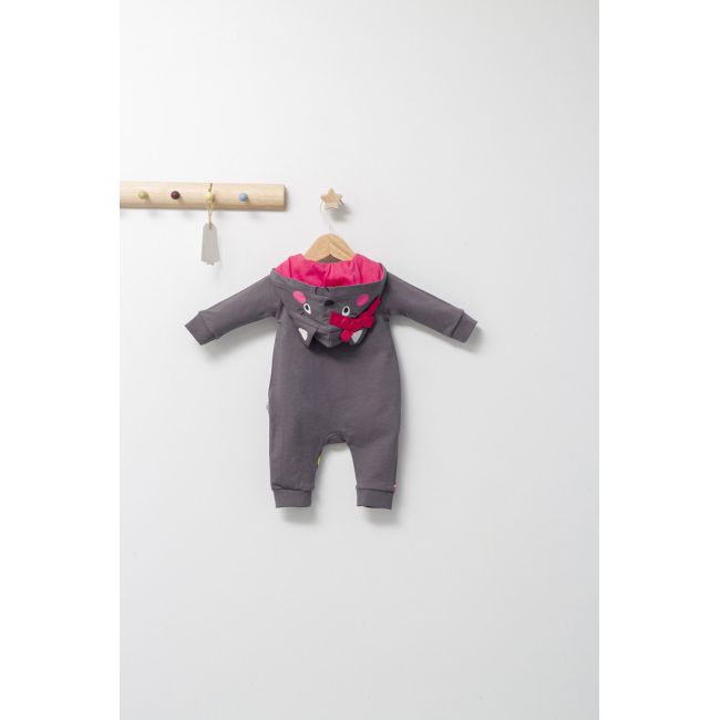 Salopeta cu gluga pentru bebelusi Colorful autum, Tongs baby (Culoare: Gri, Marime: 6-9 luni) JEMtgs_4430_6