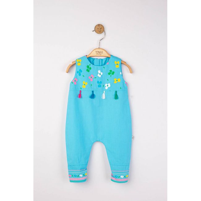 Salopeta de vara pentru bebelusi Ciucurasi, Tongs baby (Culoare: Albastru, Marime: 3-6 Luni) JEMtgs_4272_2