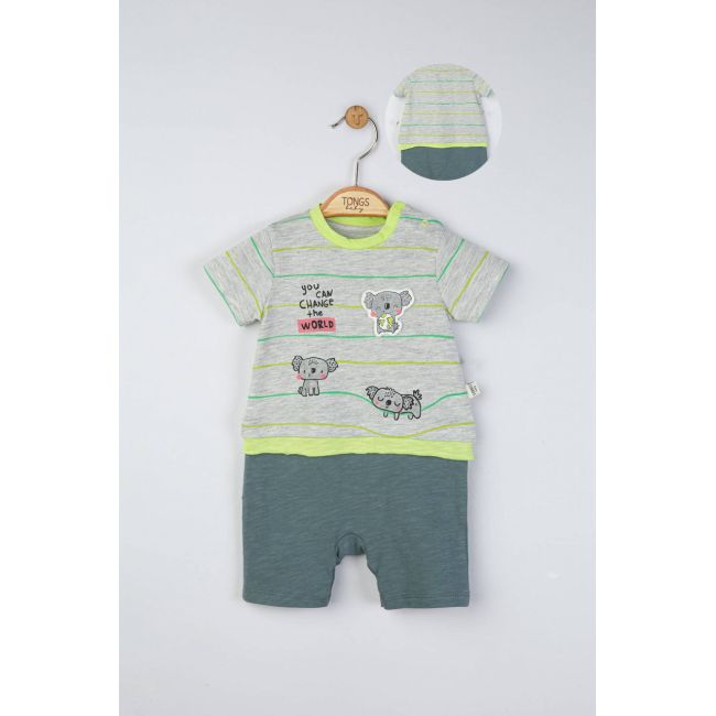 Salopeta de vara pentru bebelusi Koala, Tongs baby (Culoare: Albastru, Marime: 3-6 Luni) JEMtgs_4151_2