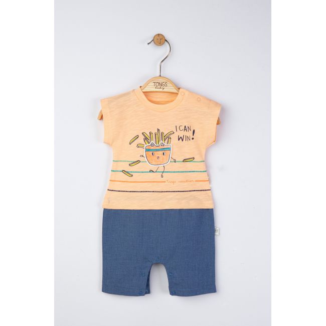 Salopeta de vara pentru bebelusi Marathon, Tongs baby (Marime: 3-6 Luni, Culoare: Ecru) JEMtgs_4311_5