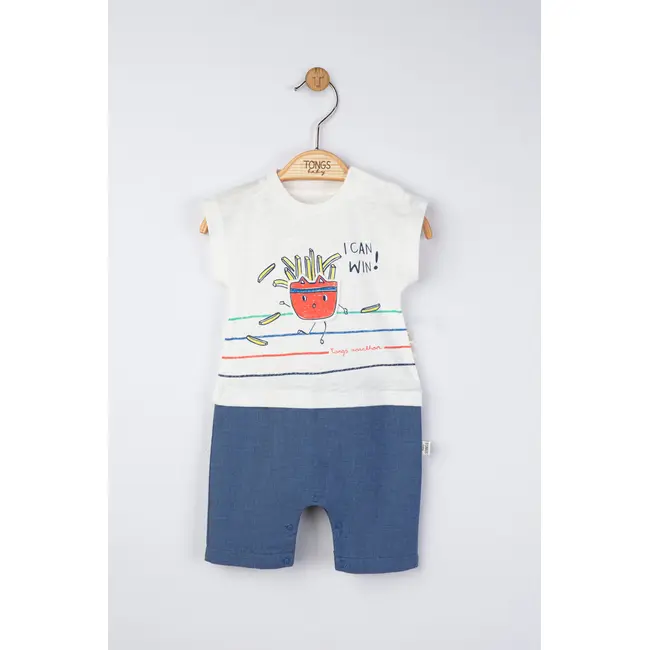 Salopeta de vara pentru bebelusi Marathon, Tongs baby (Marime: 3-6 Luni, Culoare: Somon) JEMtgs_4311_2