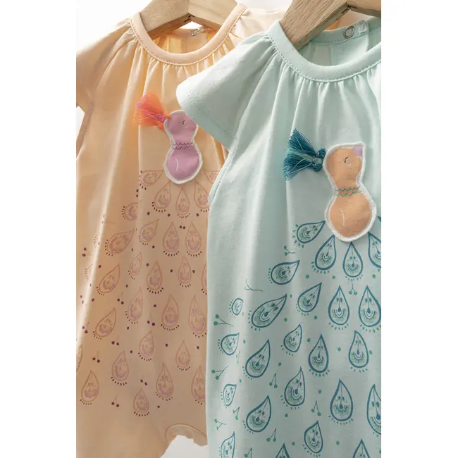 Salopeta de vara pentru bebelusi Peacock, Tongs baby (Culoare: Somon, Marime: 6-9 luni) JEMtgs_4300_6
