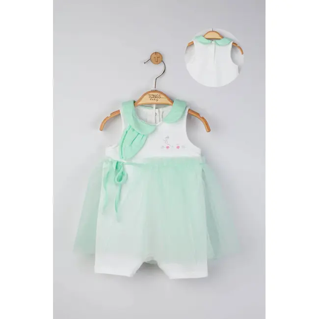 Salopeta de vara pentru bebelusi cu tulle, Tongs baby (Culoare: Galben, Marime: 6-9 luni) JEMtgs_4200_6