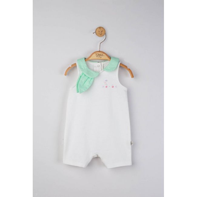 Salopeta de vara pentru bebelusi cu tulle, Tongs baby (Culoare: Verde, Marime: 3-6 Luni) JEMtgs_4200_2