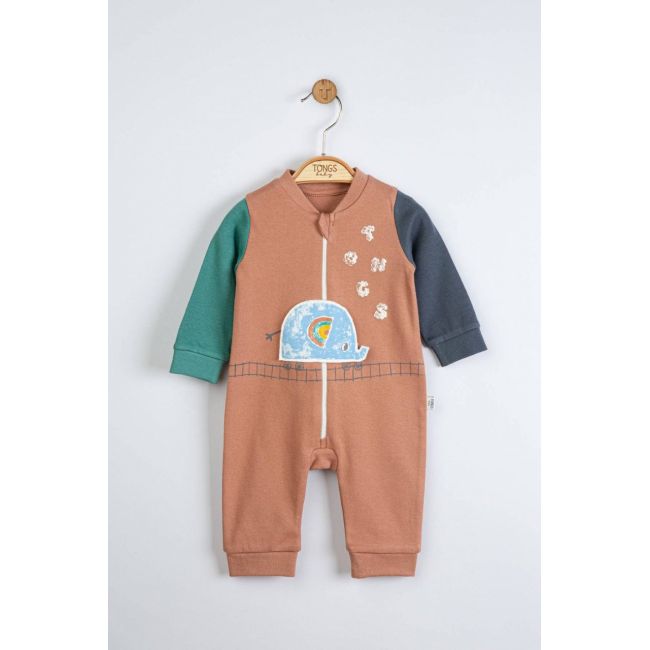 Salopeta pentru bebelusi Elefantel, Tongs baby (Culoare: Galben, Marime: 6-9 luni) JEMtgs_4071_6