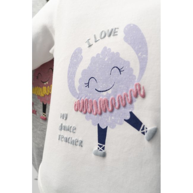 Set 2 piese cu body si pantalonasi cu tulle pentru fetite Monster, Tongs baby (Culoare: Roz, Marime: 9-12 luni) JEMtgs_4412_8