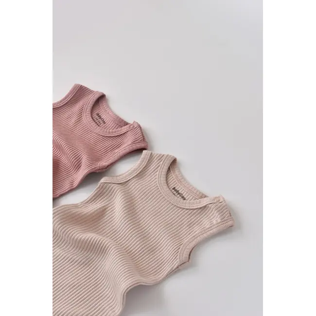 Set de 2 body-uri fara maneci din bumbac organic si modal - Roz/Blush (Marime: 18-24 Luni) JEMBC-CSYM11107-18