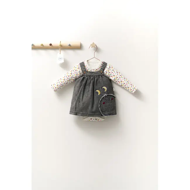 Set rochita cu body pentru fetite Monster, Tongs baby (Culoare: Gri, Marime: 6-9 luni) JEMtgs_4418_3