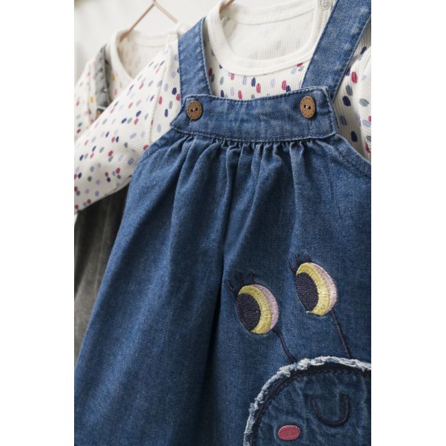 Set rochita cu body pentru fetite Monster, Tongs baby (Culoare: Gri, Marime: 9-12 luni) JEMtgs_4418_4