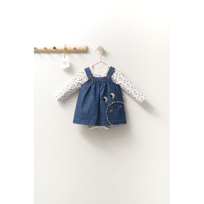Set rochita cu body pentru fetite Monster, Tongs baby (Marime: 18-24 Luni, Culoare: Bleumarin) JEMtgs_4418_6