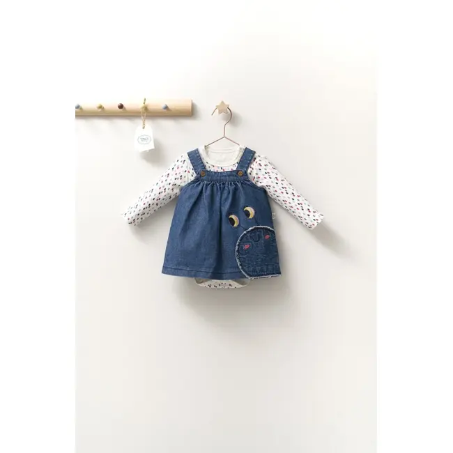 Set rochita cu body pentru fetite Monster, Tongs baby (Marime: 18-24 Luni, Culoare: Bleumarin) JEMtgs_4418_6