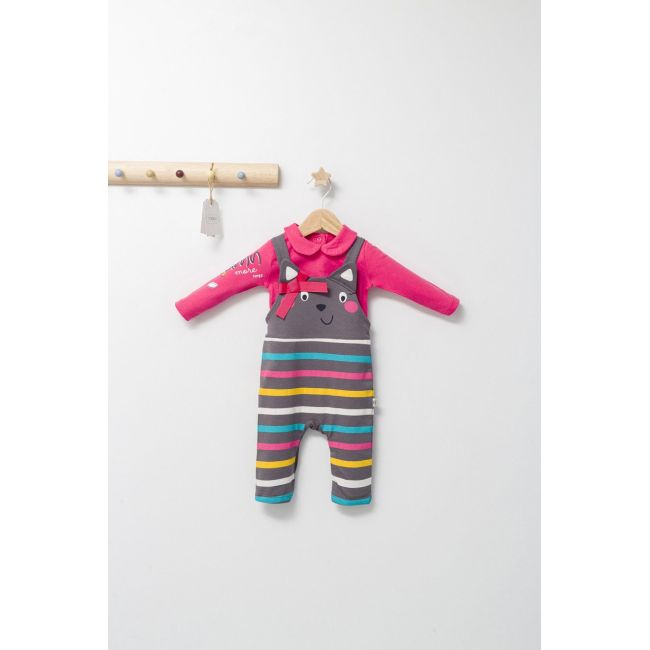 Set salopeta cu bluzita pentru bebelusi Colorful autum, Tongs baby (Culoare: Albastru, Marime: 3-6 Luni) JEMtgs_4437_1
