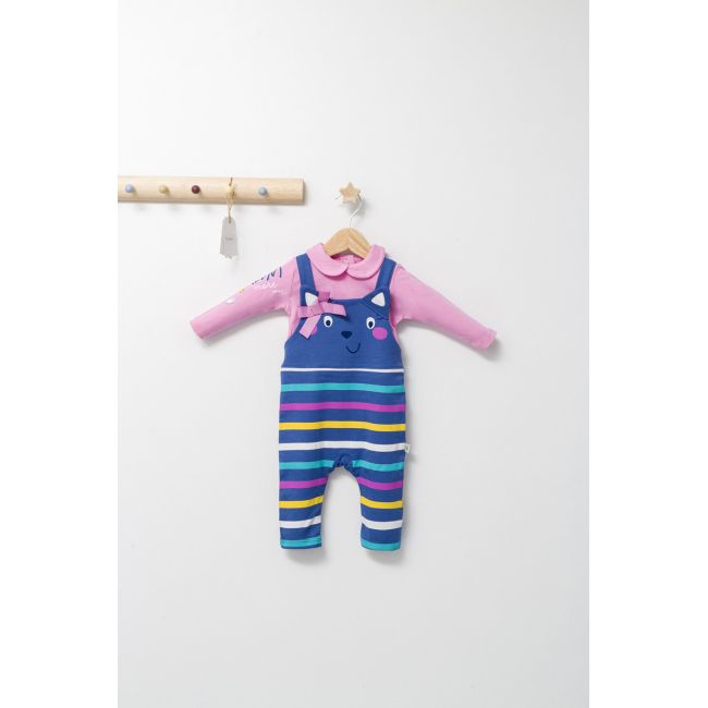 Set salopeta cu bluzita pentru bebelusi Colorful autum, Tongs baby (Culoare: Albastru, Marime: 3-6 Luni) JEMtgs_4437_1