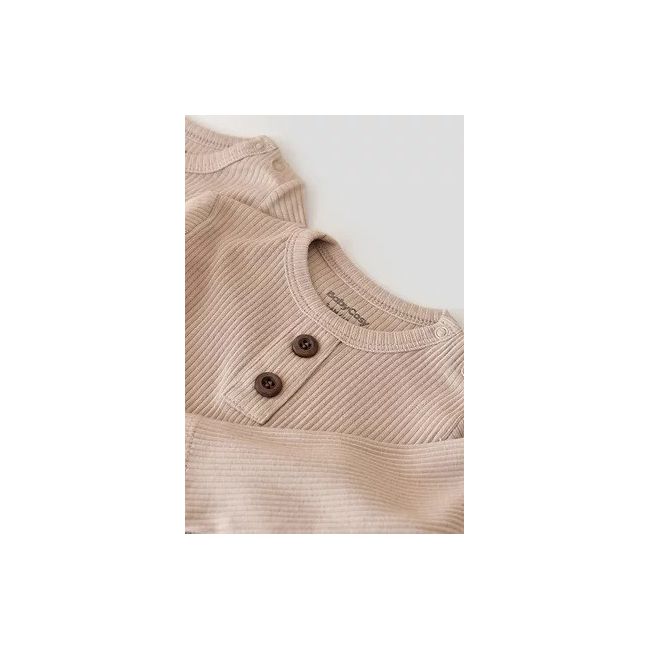 Salopeta cu maneca lunga si panataloni lungi din bumbac organic si modal - Blush (Marime: 0-3 Luni) JEMBC-CSYM11415-0