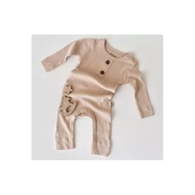 Salopeta cu maneca lunga si panataloni lungi din bumbac organic si modal - Blush (Marime: 3-6 Luni) JEMBC-CSYM11415-3