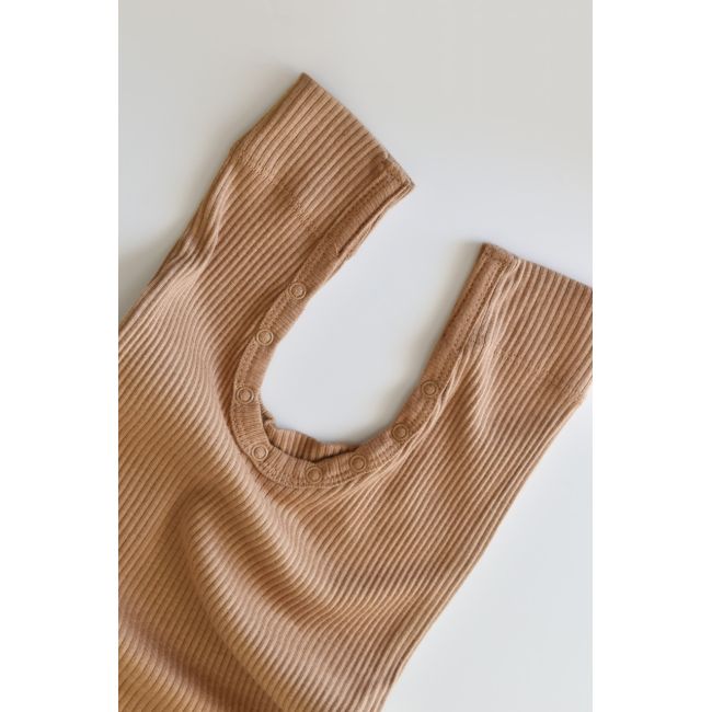 Salopeta cu maneca lunga si panataloni lungi din bumbac organic si modal - Maro (Marime: 9-12 luni) JEMBC-CSYM11414-9