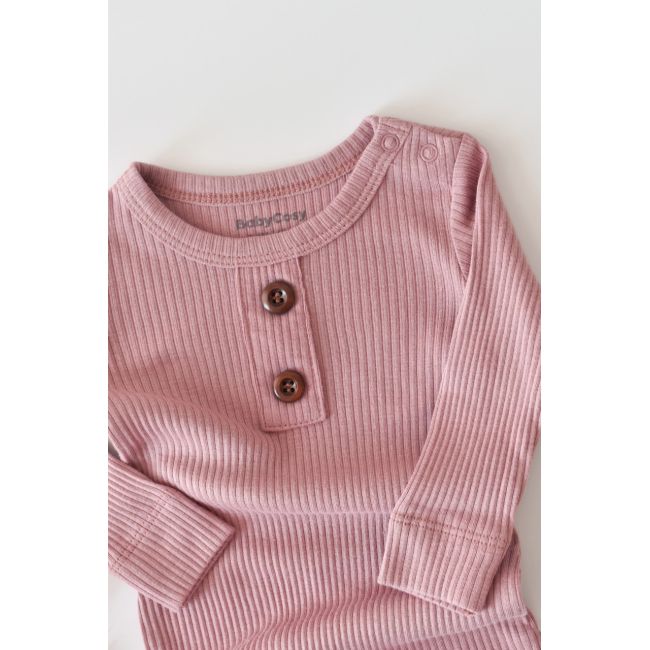 Salopeta cu maneca lunga si panataloni lungi din bumbac organic si modal - Roz (Marime: 12-18 Luni) JEMBC-CSYM11411-12