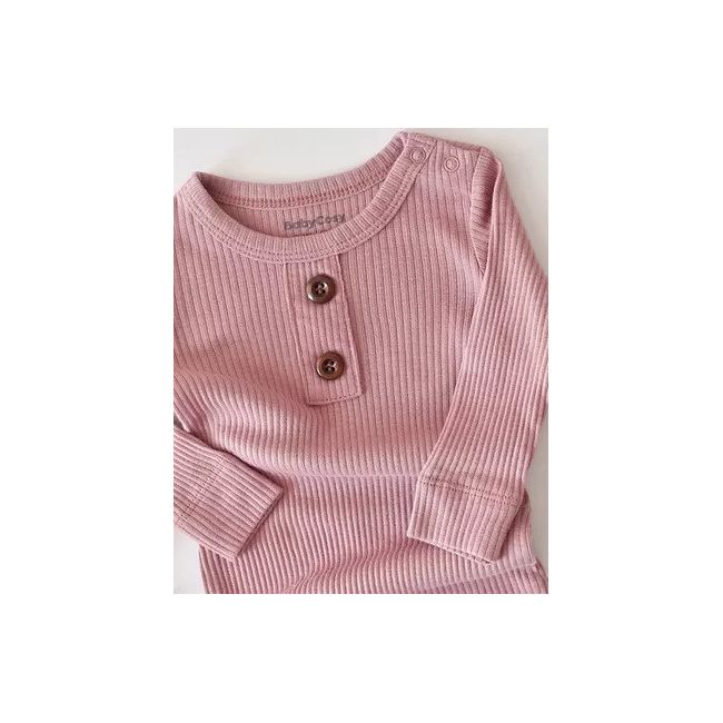 Salopeta cu maneca lunga si panataloni lungi din bumbac organic si modal - Roz (Marime: 12-18 Luni) JEMBC-CSYM11411-12
