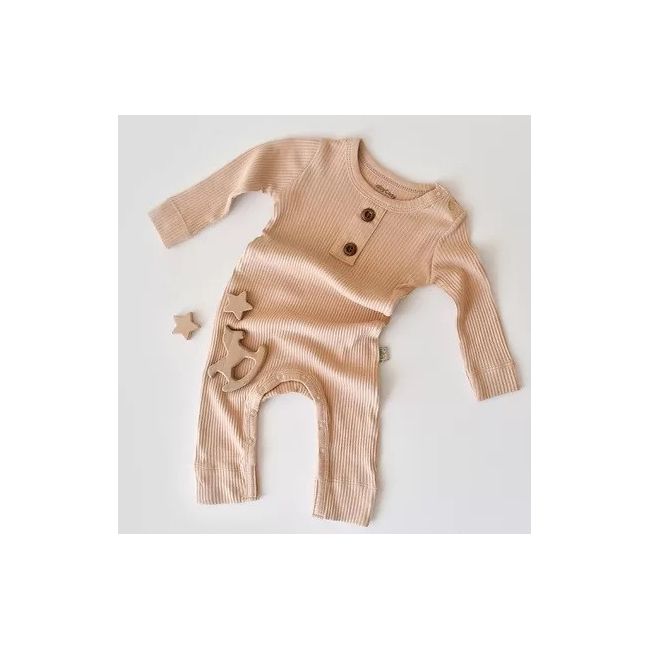 Salopeta cu maneca lunga si panataloni lungi din bumbac organic si modal - Somon (Marime: 12-18 Luni) JEMBC-CSYM11412-12