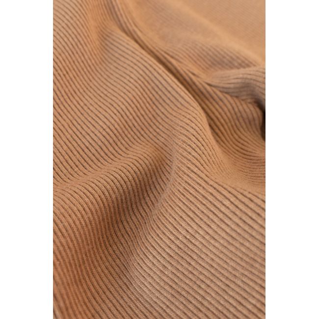 Set 3 piese: body cu maneca lunga, panataloni lungi si caciulita din bumbac organic si modal - Maro (Marime: 6-9 luni) JEMBC-CSYM22506-6