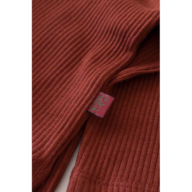 Set bluzita cu maneca lunga si panataloni lungi din bumbac organic si modal - Caramiziu (Marime: 6-9 luni) JEMBC-CSYM11501-6