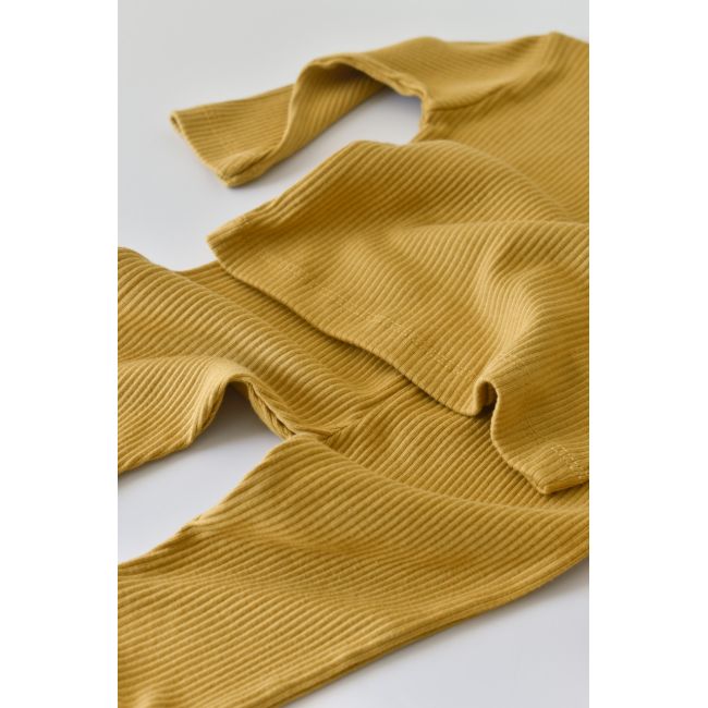 Set bluzita cu maneca lunga si panataloni lungi din bumbac organic si modal - Sofran (Marime: 6-9 luni) JEMBC-CSYM11505-6