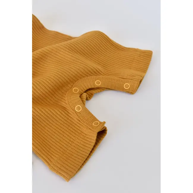 Set de 2 salopetele cu maneca scurta din bumbac organic si modal - Mustar/ Somon (Marime: 6-9 luni) JEMBC-CSYM11404-6