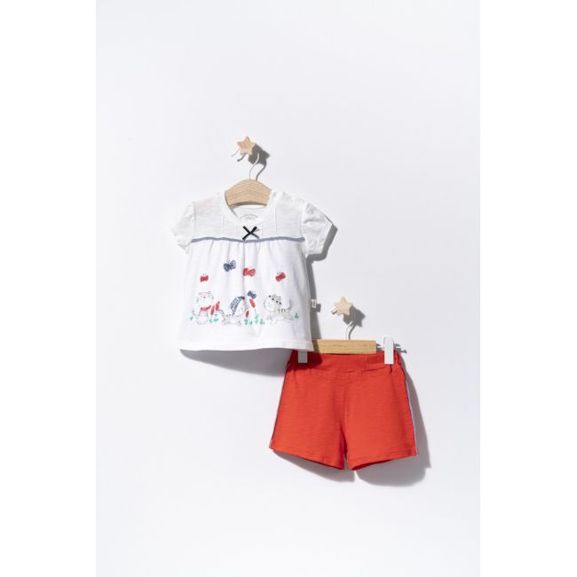 Compleu 2 piese cu pisicute pentru bebelusi, Tongs baby (Culoare: Galben, Marime: 18-24 Luni) JEMtgs_2553_6