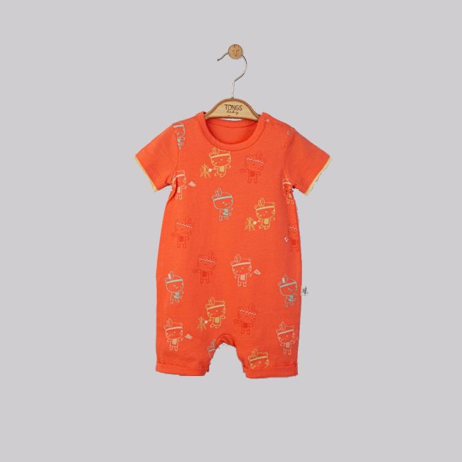 Salopeta de vara Tabara pentru bebelusi, Tongs baby (Culoare: Portocaliu, Marime: 3-6 Luni) JEMtgs_4181_5