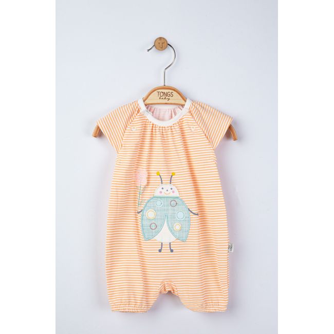 Salopeta de vara cu buburuza pentru bebelusi, Tongs baby (Culoare: Albastru, Marime: 3-6 Luni) JEMtgs_4080_2