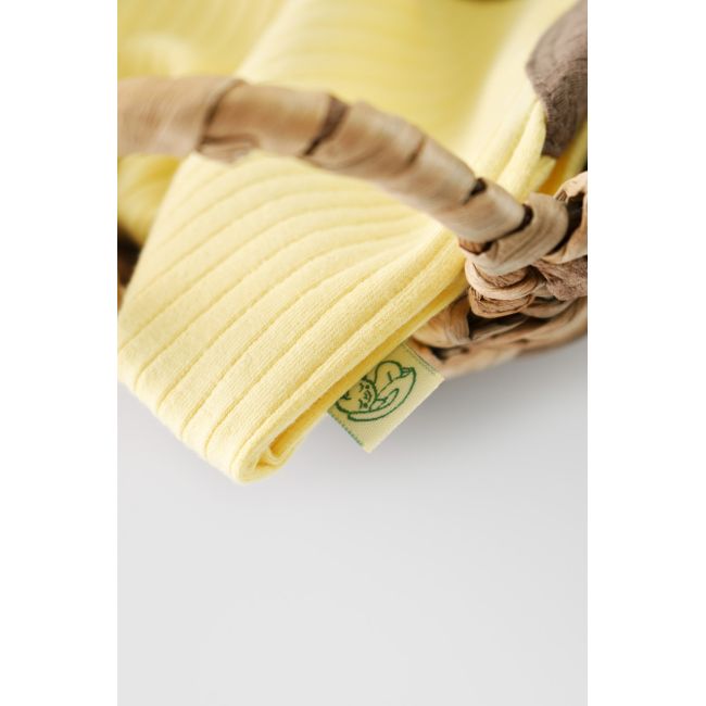 Set 2 body-uri fara maneci Ribana Bebe Unisex din bumbac organic si 5%elastan - Vanilie/Maro (Marime: 6-9 luni) JEMBC-CSYR4103-6