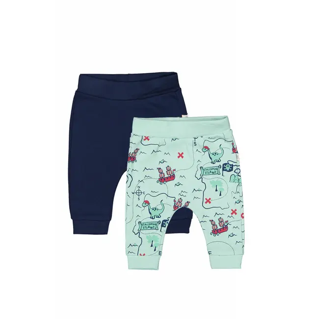 Set de 2 perechi de pantaloni Dino pentru bebelusi, Tongs baby (Culoare: Verde, Marime: 6-9 luni) JEMtgs_3192_3