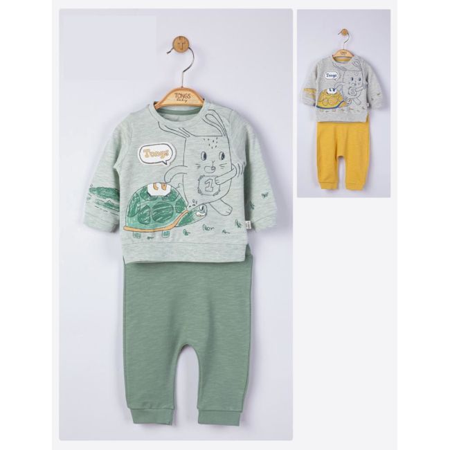 Compleu 2 piese Broscuta pentru baietei, Tongs baby (Culoare: Galben, Marime: 18-24 Luni) JEMtgs_4062_6