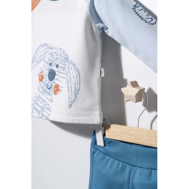 Compleu 2 piese Dogs pentru baietei, Tongs baby (Culoare: Albastru, Marime: 18-24 Luni) JEMtgs_2904_2