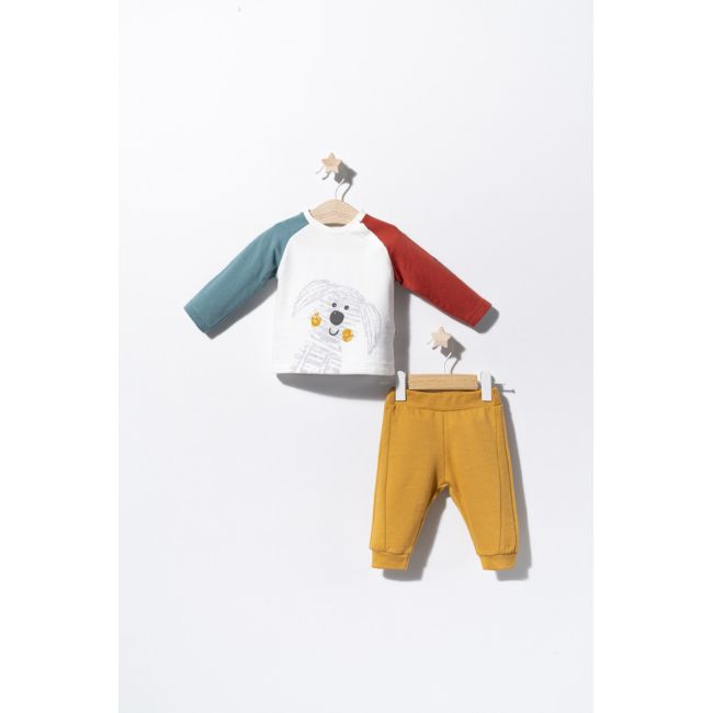 Compleu 2 piese Dogs pentru baietei, Tongs baby (Culoare: Albastru, Marime: 6-9 luni) JEMtgs_2904_3
