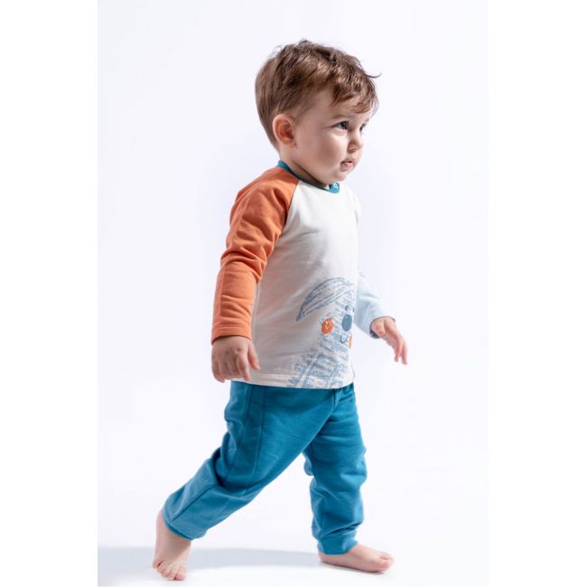Compleu 2 piese Dogs pentru baietei, Tongs baby (Culoare: Mustar, Marime: 6-9 luni) JEMtgs_2904_7