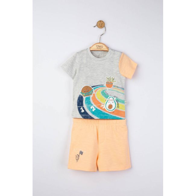 Compleu 2 piese Maraton pentru baietei, Tongs baby (Culoare: Rosu, Marime: 9-12 luni) JEMtgs_4312_4