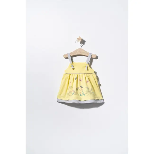 Rochita de vara cu pisicute pentru fetite, Tongs baby (Culoare: Galben, Marime: 3-6 Luni) JEMtgs_2557_2