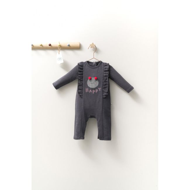Salopeta cu volanase pentru bebelusi Monster, Tongs baby (Culoare: Gri, Marime: 6-9 luni) JEMtgs_4411_3