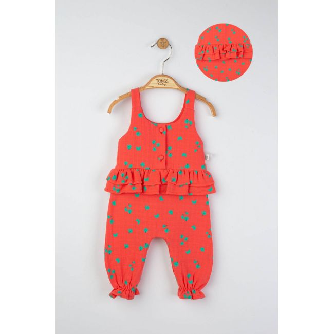 Salopeta de vara din muselina pentru bebelusi Natural, Tongs baby (Culoare: Gri, Marime: 0-3 Luni) JEMtgs_4261_1