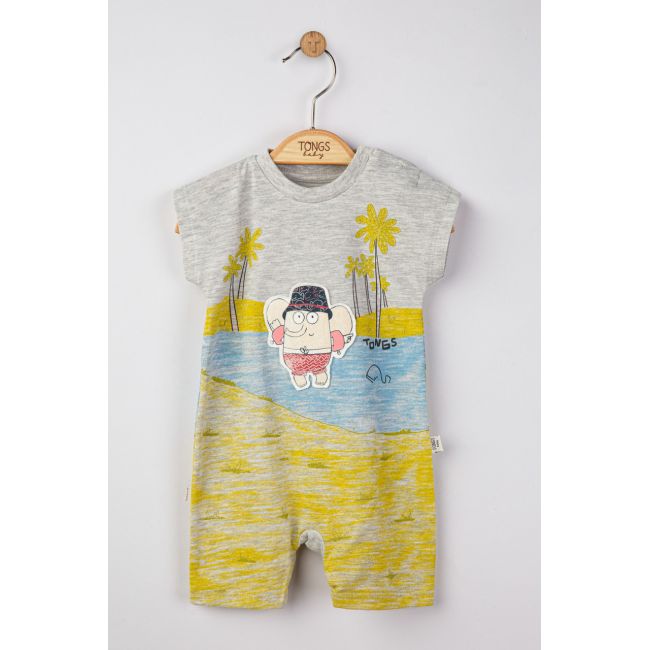 Salopeta de vara pentru bebelusi Elefantel, Tongs baby (Culoare: Verde, Marime: 6-9 luni) JEMtgs_4140_3